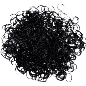 小皮筋女扎头发高弹力橡皮筋耐用一次性头绳皮套黑色不伤发圈胶圈