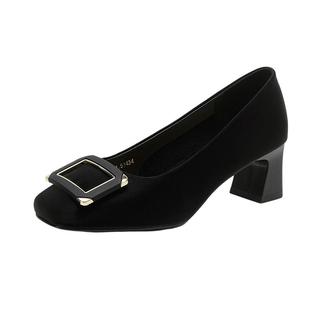 华耐法式单鞋女款2026新款高跟鞋女粗跟职业工作鞋子气质皮鞋女鞋