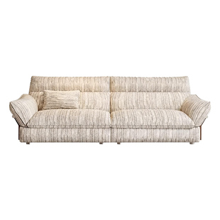 上进中古风全拆洗小户型棉麻亚麻客厅实木胡桃木云畔云朵布艺沙发