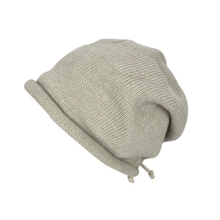 大头冷帽堆堆帽女秋冬显脸包头针织抽绳卷边女日系针织月子帽睡觉