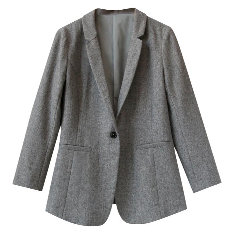 霏霏薄毛呢工装外套女2024春秋新款气质短款小个子休闲短西服上衣