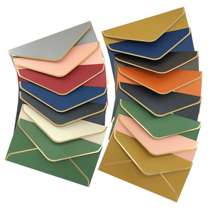 信封定制可印刷logo图案珠光纸高端烫金会员卡套订做高级感信封袋