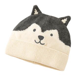 戴维贝拉儿童帽子2026冬季新款男童洋气卡通针织帽宝宝可爱保暖帽