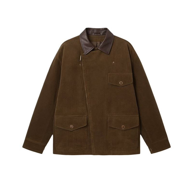 3ts秋冬卡其绿工装棉服