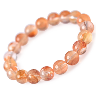 红胶花手串女男锦鲤胶花散珠黄胶花手串金太阳石手镯黄水晶手链