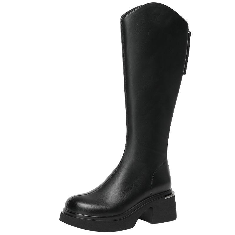 戈美其靴子长筒靴女2024新款春季超火靴子小个子增高骑士靴高筒靴