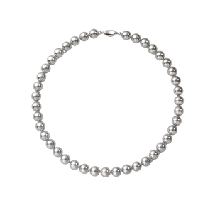 西大班倪妮同款施家真多麻大溪地铂金灰色珍珠项链人造轻奢毛衣链