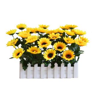 仿真植物栅栏假花草塑料插花束栅栏绢花艺套装饰品客厅家居摆设件