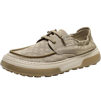 百丽夏季网孔透气套脚布鞋男