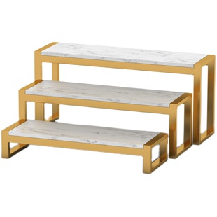 支持定制轻奢铁艺大理石室内客厅阳台高端花架子扫地机器人置物架