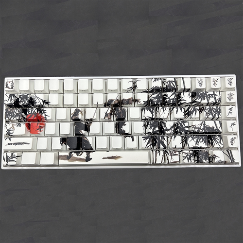 林中对决键帽原厂PBT材质五面热升华侧刻透光fire68键帽wooting60