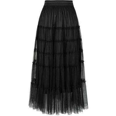 KBNE【商场同款】黑色网纱裙女今年流行2025秋新款设计感百搭半裙