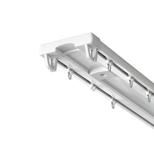 窗帘轨道双轨静音滑轨滑道窗帘杆导轨铝合金窗帘盒双排路轨一整套