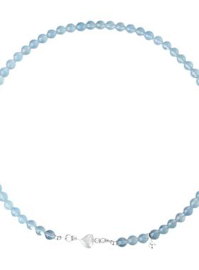 钟楚曦款小水滴天然海蓝宝石项链