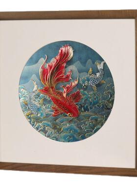 礼师傅《遇见锦鲤》铜雕装饰画