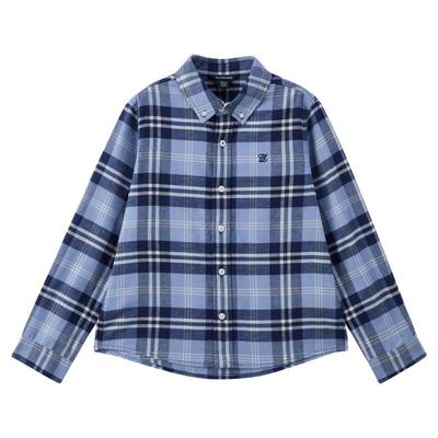 elandkids男童学院风格纹衬衫