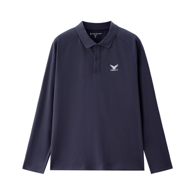 佐丹奴秋季长袖雄鹰刺绣POLO衫