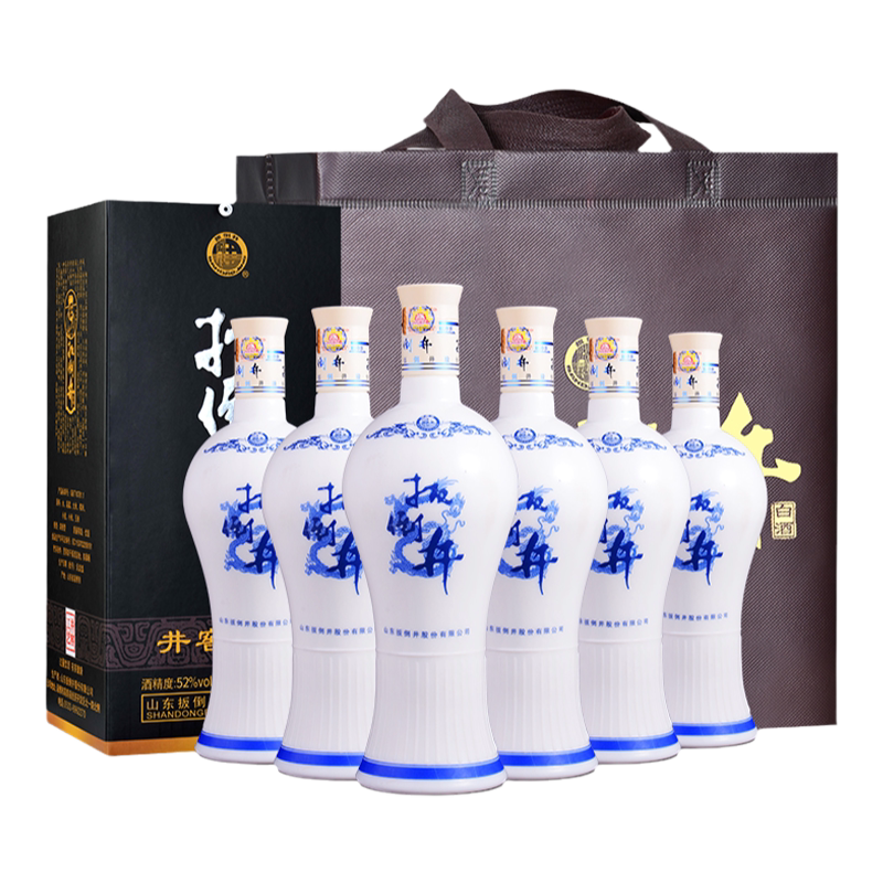 白酒52度扳倒井蓝花瓷700ml*6瓶整箱装浓香型粮食酒自饮送礼