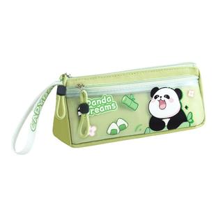 熊猫笔袋女生2025新款大容量小学生文具盒女孩款男孩高颜值文具袋铅笔袋简约铅笔盒一年级女文具收纳儿童笔盒