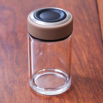 简单玻璃水杯大口男女便携带盖随身单层茶杯办公家用泡茶透明杯子