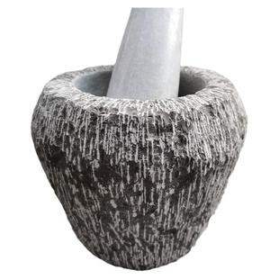 山东淄博天然青石手工捣蒜器家用石臼蒜臼子捣药罐研磨器蒜石臼子