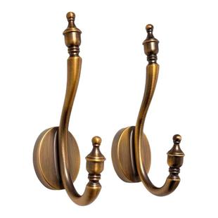 法式仿古挂衣钩实木门后挂钩衣柜衣帽钩玄关墙壁单个挂钩黄古铜