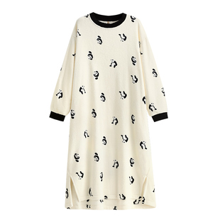 家乐芬睡裙女睡衣秋冬款冬季法兰绒大码长款加绒加厚珊瑚绒可外穿