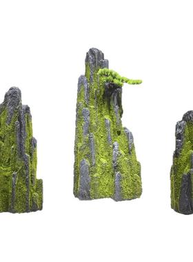玻璃钢仿真苔藓山石造景摆件