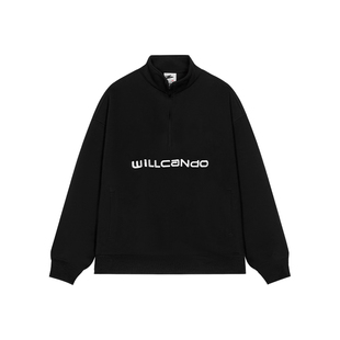 有志者UZIS秋冬保暖半拉链美式休闲卫衣男士休闲宽松立领上衣敬仰