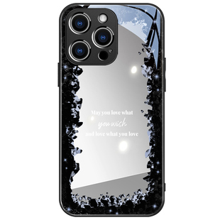 艺术碎片苹果15promax手机壳新款17的套iPhone14promax个性13创意12高级感ip16镜面plus玻璃15pro化妆镜子max