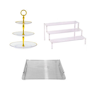 亚克力订婚甜品台展示架摆件生日糕点摆盘冷餐茶歇摆台蛋糕托盘架