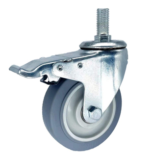 丝杆万向轮3寸4寸5寸丝杆脚轮M12M14M16M20丝杆万向刹车轮