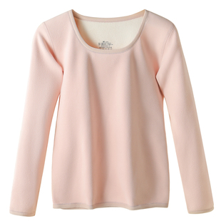 羊羔绒保暖内衣女款加绒加厚内搭打底衫冬季贴身发热秋衣秋裤套装