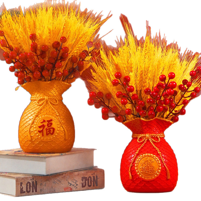 黄金大麦穗仿真假花客厅餐桌干花年宵花束插花瓶摆件结婚新年装饰