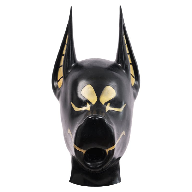 smitizen亮面阿努比斯无人机头套硅胶紧身衣连体衣道具猛男mask