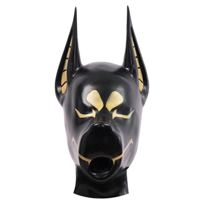 smitizen亮面阿努比斯无人机头套硅胶紧身衣连体衣道具猛男mask