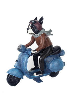 美式现代时尚创意摆件狗狗机车