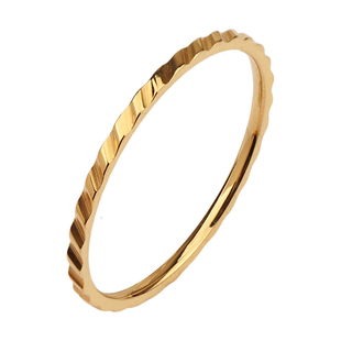 SIYUE/定制 不掉色小众设计褶皱纹理波浪极简戒指简约叠戴基础款