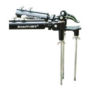 新款三脚万向钓鱼地插鱼竿支架座炮台座架竿架杆架地插头插地架