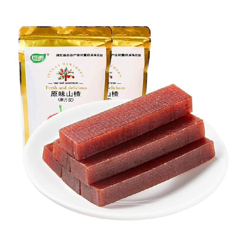 巨源山楂果丹皮280g*2独立小包装无添加色素山楂条块片糕球干零食