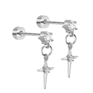 十字架吊坠耳钉男款冷淡风小众设计轻奢高级感痞帅耳环耳饰送礼物