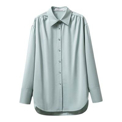 戎美【CY0301368】龙井衬衫 简约利落气质通勤长袖直身衬衣