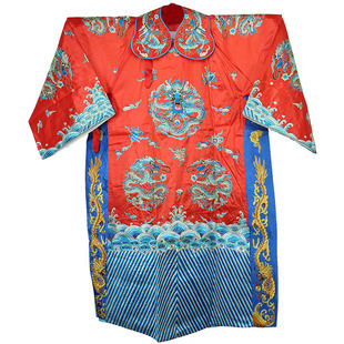 戏曲蟒袍缎戏装古装舞台演出服戏服龙袍关公包拯皇帝戏剧绉团龙蟒