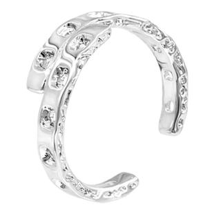 [新年礼物]明星同款OINICIO初印沉积系列情侣925银镂空不对称戒指