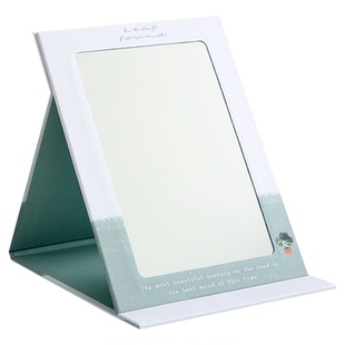 ins风桌面化妆学生宿舍办公室可立小梳妆便携台式折叠翻盖大镜子