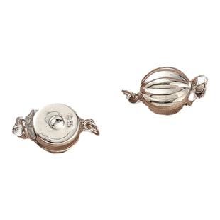 保色铜镀白金色圆形双排插扣手工diy珍珠手链项链收尾三排连接扣