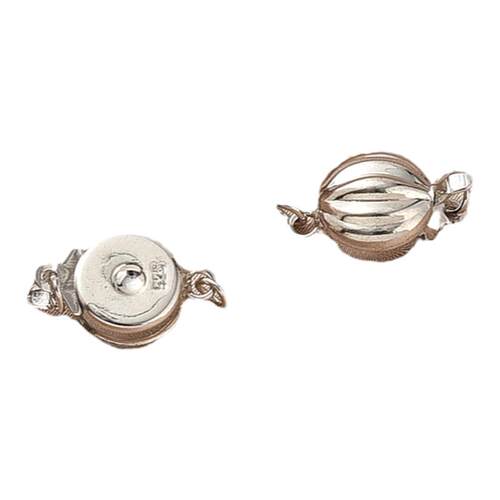 保色铜镀白金色圆形双排插扣手工diy珍珠手链项链收尾三排连接扣