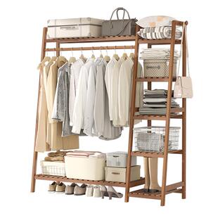 立地挂衣架家用卧室落地床边放衣服的神器衣帽架置物小型收纳架子