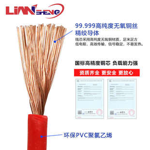 0.75 2.5 6平方国标多股铜芯软线电源连接导线 1.5 RV电线0.5