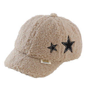 儿童帽子秋冬款男童韩版潮流羊羔绒鸭舌帽男孩宝宝防风加厚棒球帽